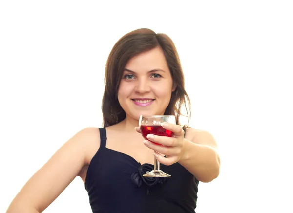 Mooi meisje met een glas — Stockfoto