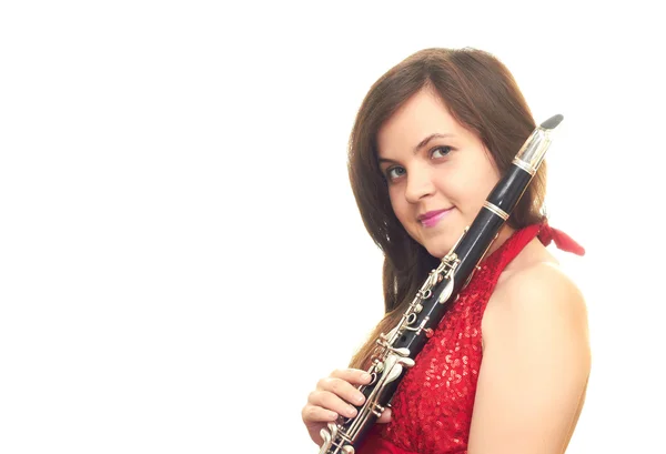 stock image Girl with clarinet