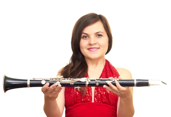 stock image Girl with clarinet
