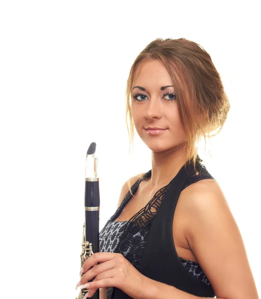 stock image Girl with clarinet