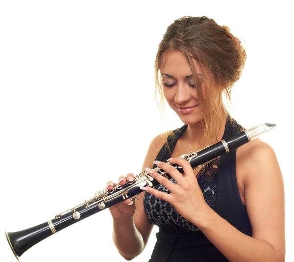 stock image Girl with clarinet