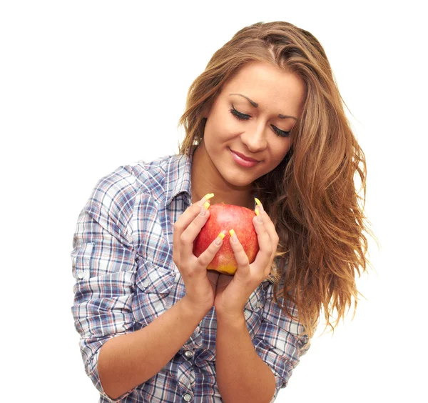 Lány és az apple — Stock Fotó