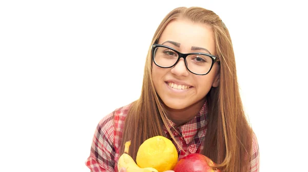 Fată cu fructe — Fotografie, imagine de stoc