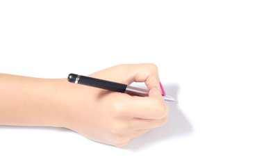 Hand with a pen clipart