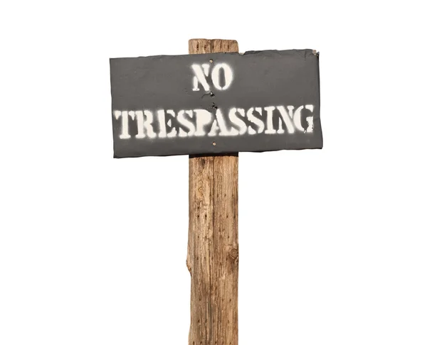 Funky Stenciled No Trespassing Sign Isolated — Stock Photo, Image