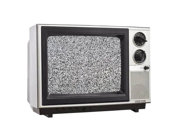 Vintage Television with Static Isolated — Stock Photo, Image