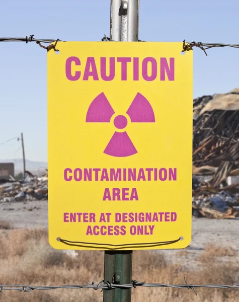 Caution Radioactive Contamination Area Sign — Stock Photo