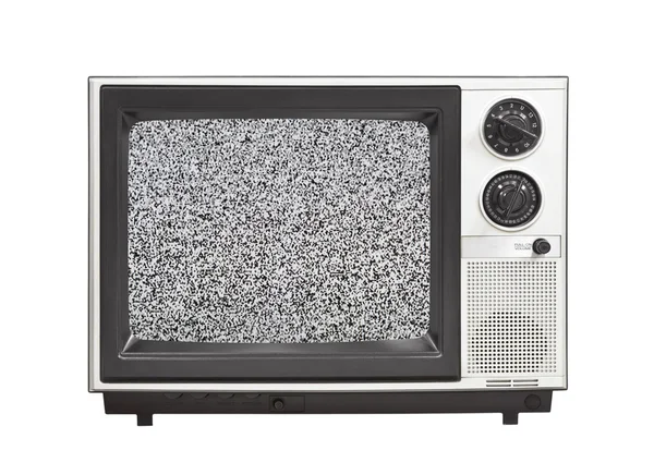 1980 's taşınabilir televizyon ile izole statik ayarla — Stok fotoğraf