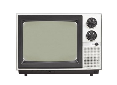 1980's Vintage Television Set Isolated clipart