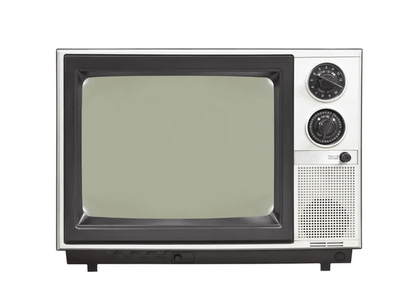 20 世纪 80 年代老式电视机孤立 — 图库照片