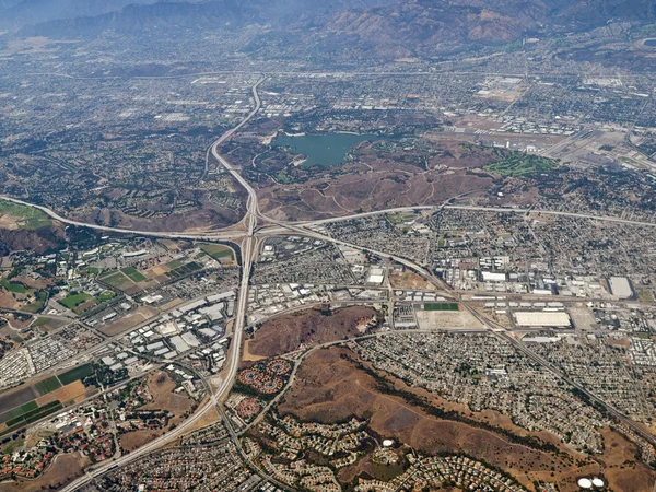 Pomona, Diamond Bar e San Dimas Califórnia Aerial — Fotografia de Stock
