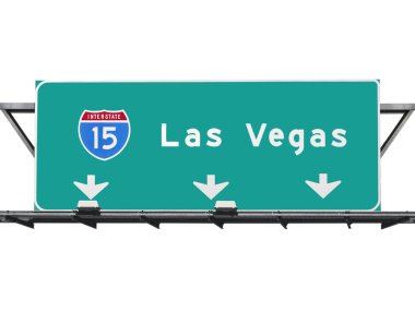 15 Freeway to Las Vegas sign isolated. clipart