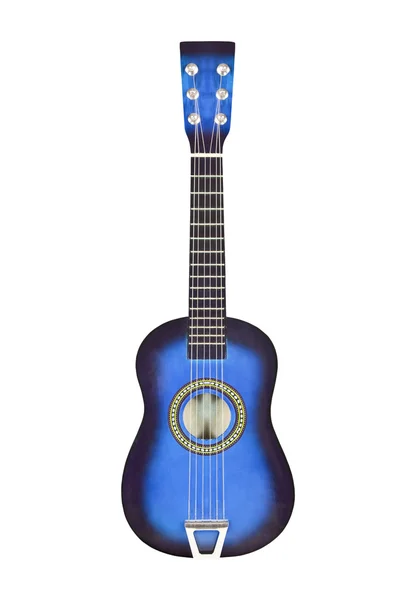 Blauwe speelgoed ukulele grootte gitaar geïsoleerd — Stockfoto