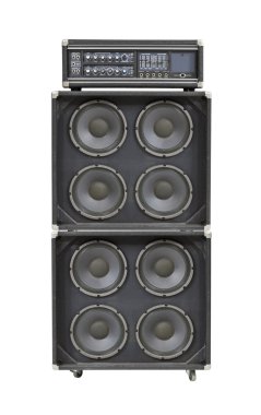 Vintage Bass Stack Amplifier Isolated clipart