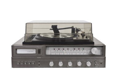 1970's Vintage Stereo Eight Track Turn Table clipart