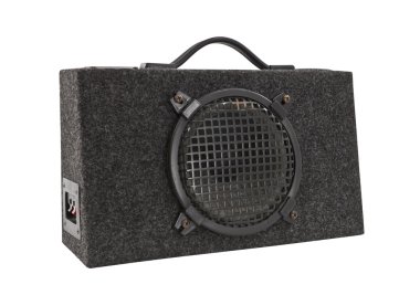 Old Car Audio Boom Box Woofer Isolated clipart