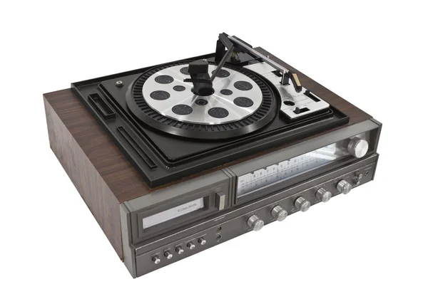 Vintage Record Player and Eight Track Stereo Isolated — Stock Photo, Image