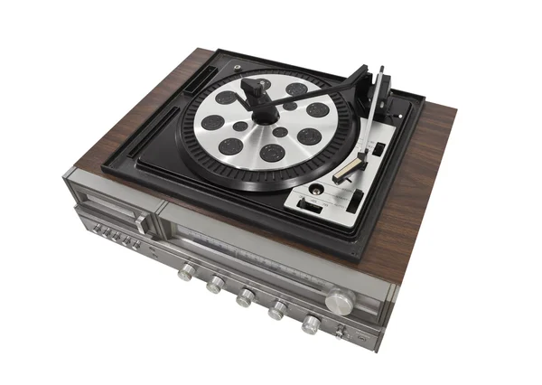 Retro Stereo Turn Table Isolated with Clipping Path — Stock Photo, Image