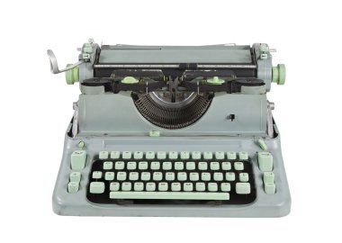 Vintage Green 1960's Typewriter Isolated clipart