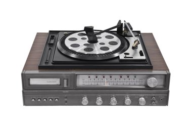 Vintage Turntable Stereo Receiver Isolated clipart