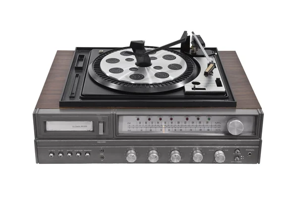 Vintage Turntable Stereo Receiver Isolated — Stock Photo, Image