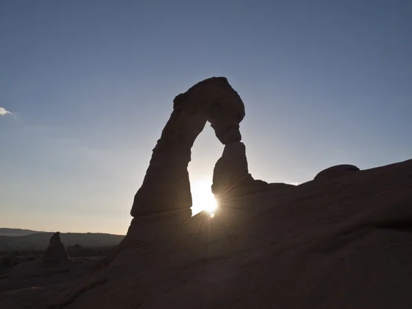 Delikat arch solnedgång utah — Stockfoto