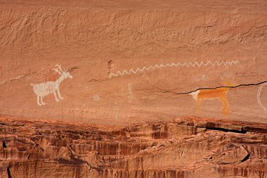 Antik anasazi ve navajo pictographs