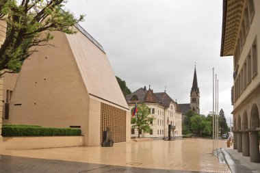 The building of parliaments of Liechtenstein on the main square. clipart