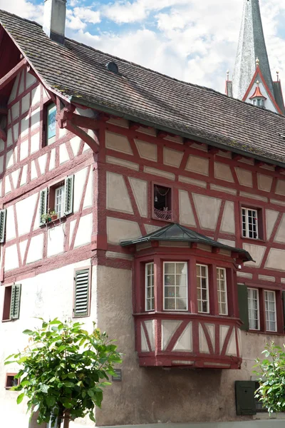 Malowane elewacji zabytkowego budynku w Szwajcarii miasta stein — Zdjęcie stockowe