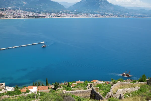 View of the Turkish city and port of Alanya — Stock Photo, Image