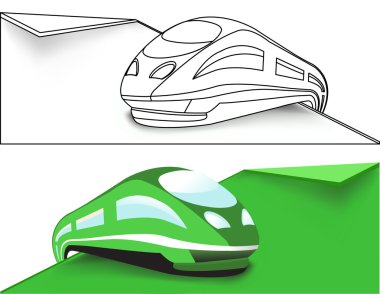 Green High-speed train clipart