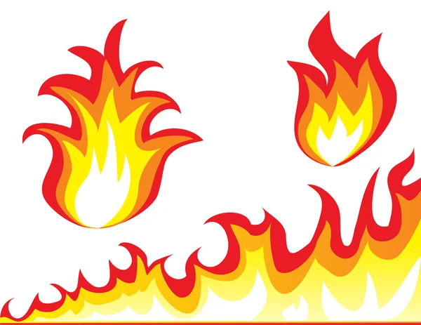 Égő tűz — Stock Vector