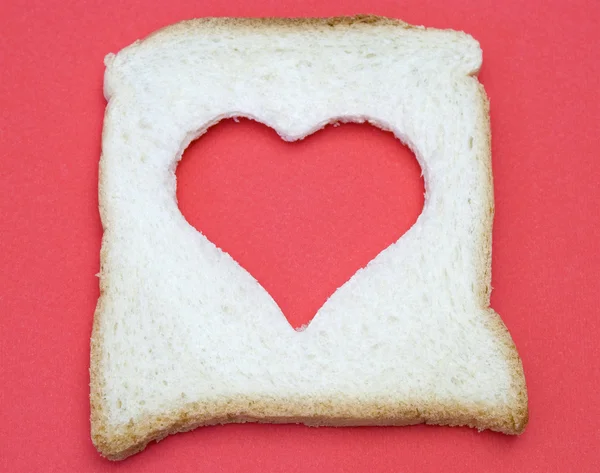 stock image Heart shaped on bread