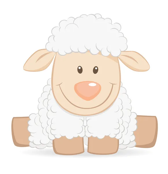 Karikatür bebek koyun — Stok Vektör
