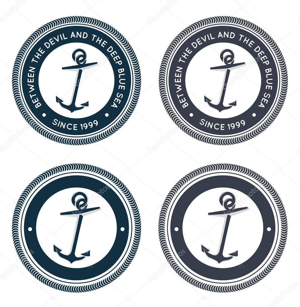 Nautical emblem with anchor