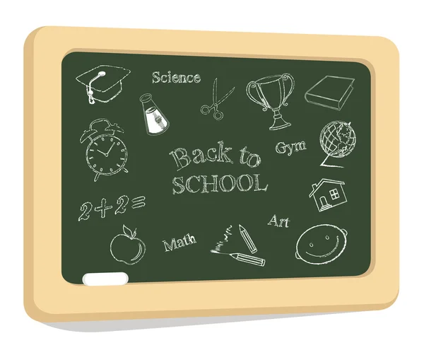 School icons on chalkboard — Stock Vector