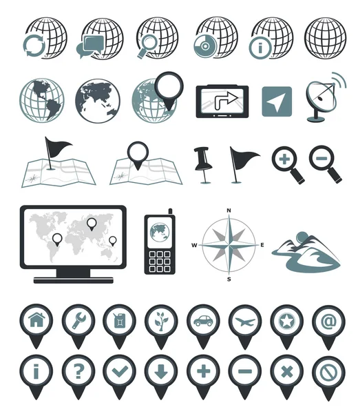 Location and destination icons — Stock Vector