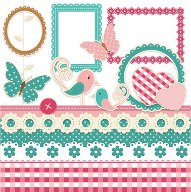 Vintage scrapbook elements clipart