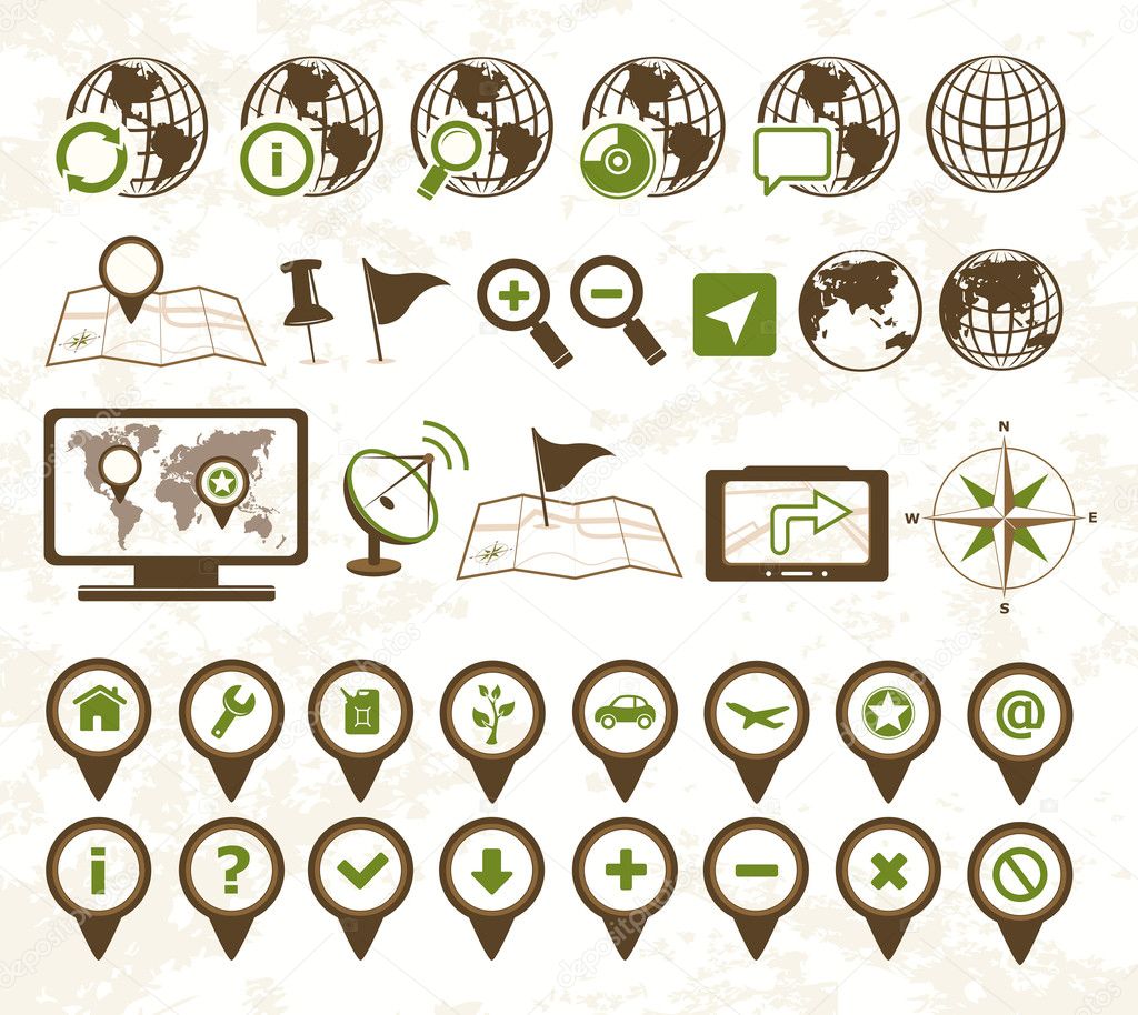 Location icons military style