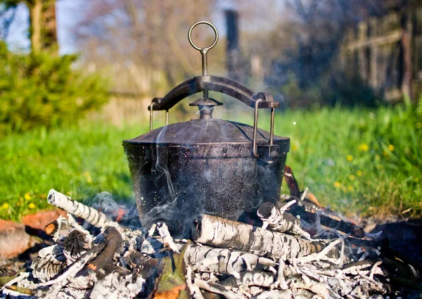 Kettle on fire — Stock Photo, Image