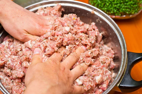 Mengen van gehakt vlees — Stockfoto