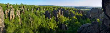 broumovske steny taşları ile Panorama