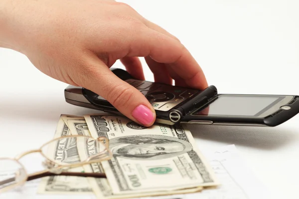 The diagramme with the calculator and pen Dolar — Stock Photo, Image