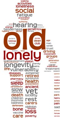 Old person pictogram tagcloud clipart