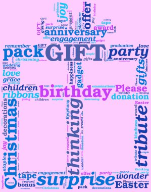 Gift tag cloud clipart