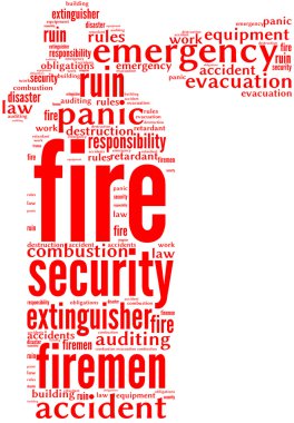 Fire extinguisher tag cloud clipart