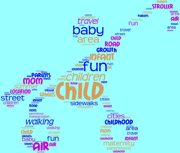 Stroller pictogram tag cloud — Stock Photo, Image