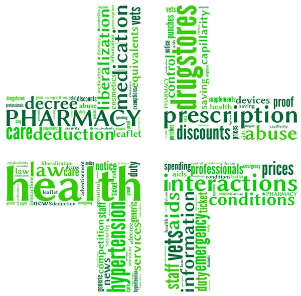 stock image Pharmacy symbol tag cloud