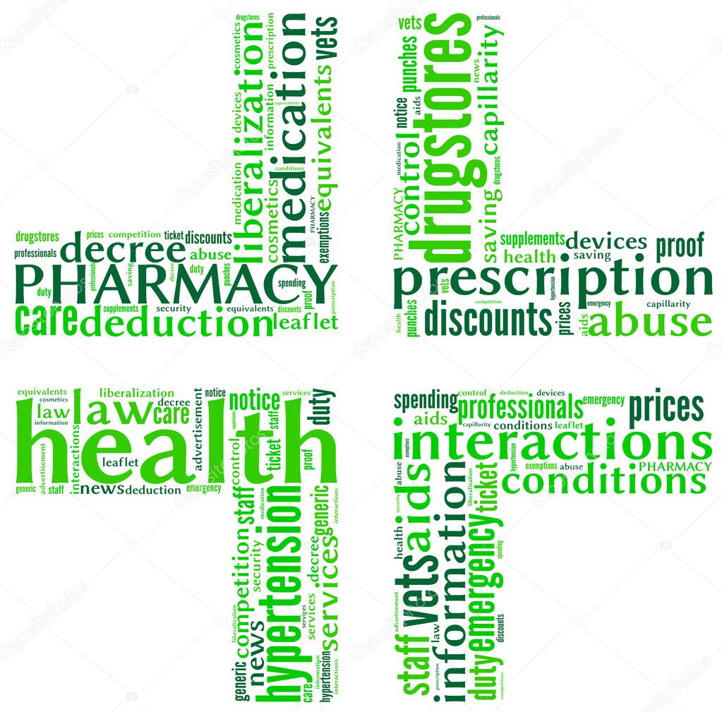 Pharmacy symbol tag cloud