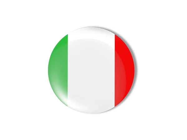 Runda knappen italiensk flagg — Stockfoto